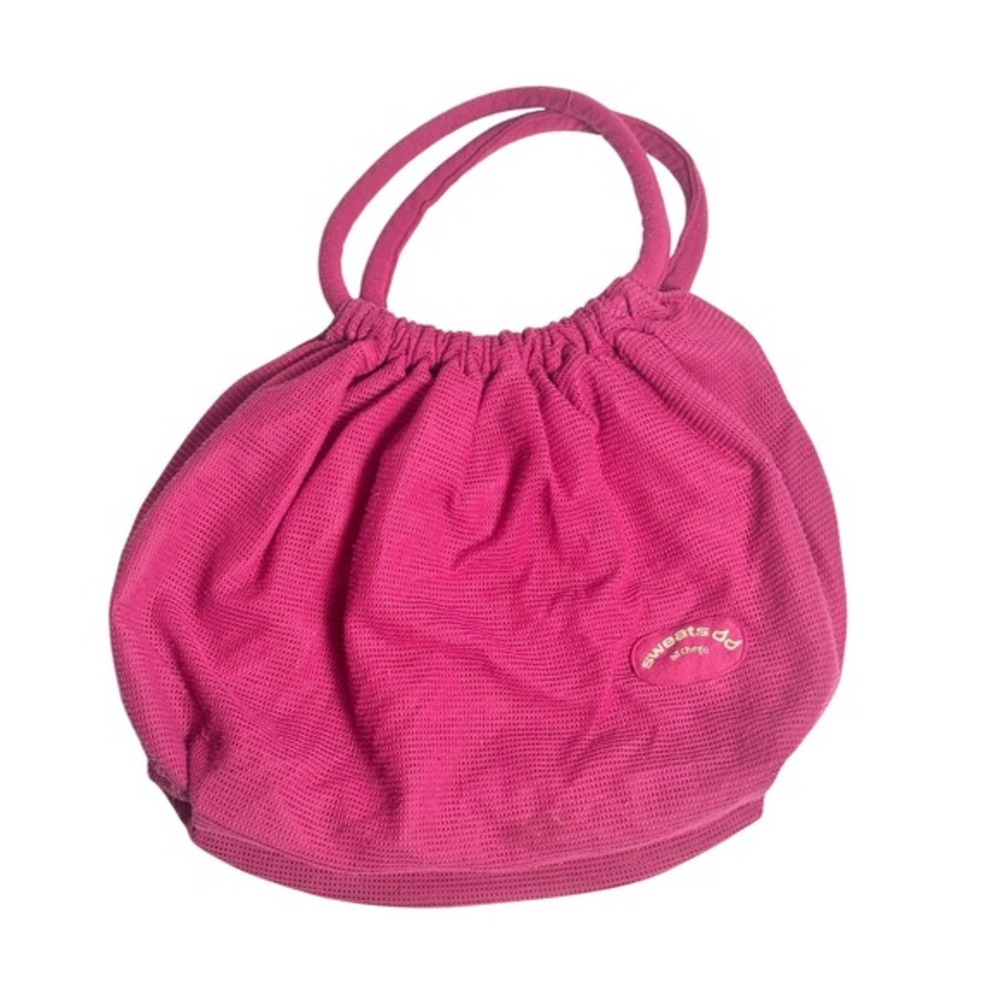 Sweats bi Chego Vintage‎ Hot Pink Waffle Knit Slouchy Tote Bag 80s workout tote